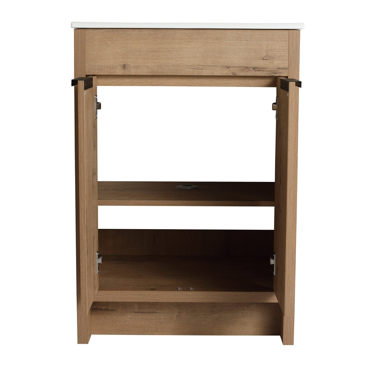 Modern Freestanding Bathroom Vanity with Ceramic Sink – Imitative Oak - 1st Choice Furniture Direct