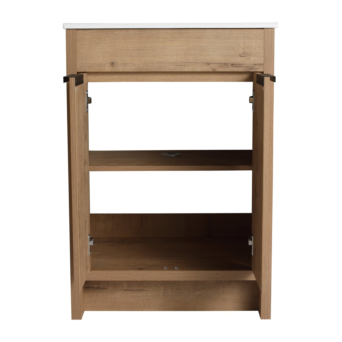 Modern Freestanding Bathroom Vanity with Ceramic Sink – Imitative Oak - 1st Choice Furniture Direct