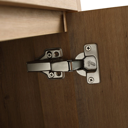 Modern Freestanding Bathroom Vanity with Ceramic Sink – Imitative Oak - 1st Choice Furniture Direct