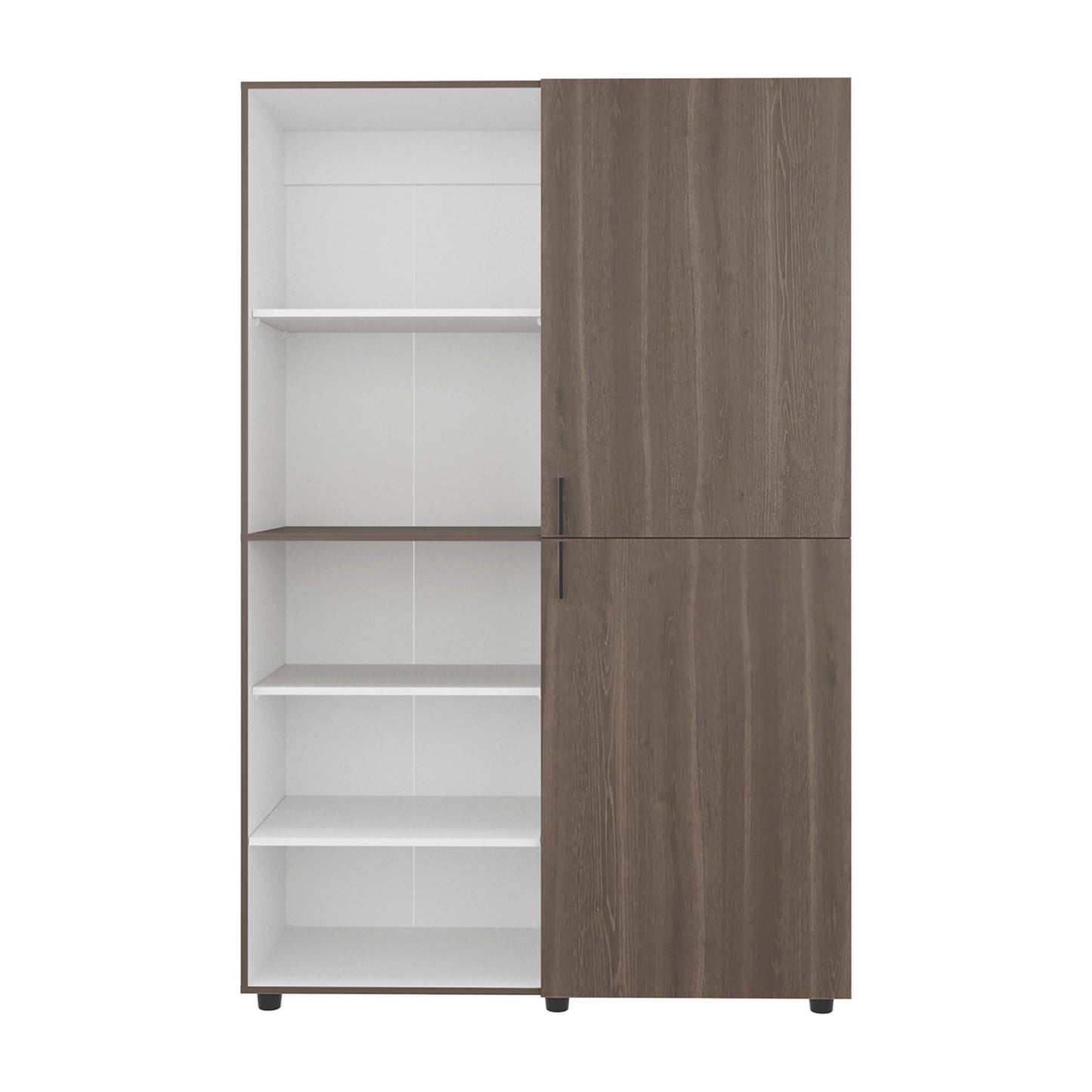 Modern Freestanding Wardrobe Closet – White & Mahogany MDF Storage Cabinet - 1st Choice Furniture Direct