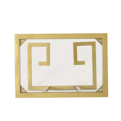 Modern Glam C - Shaped End Table with Tempered Glass Top in Gold Iron Frame - 1st Choice Furniture Direct