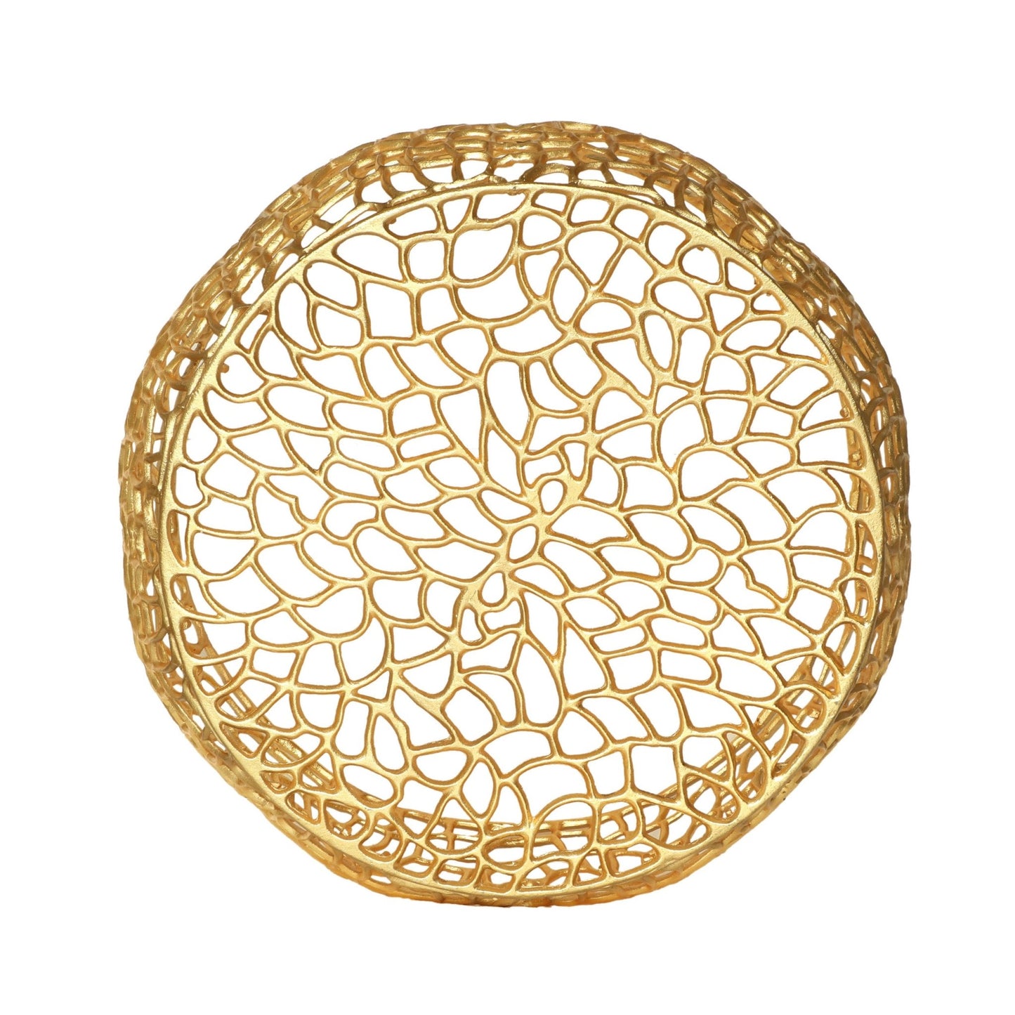 Modern Glam Mesh Coffee Table with Gold Accents and Aluminum Frame,27.50 x 27.50 x 12.50 - 1st Choice Furniture Direct