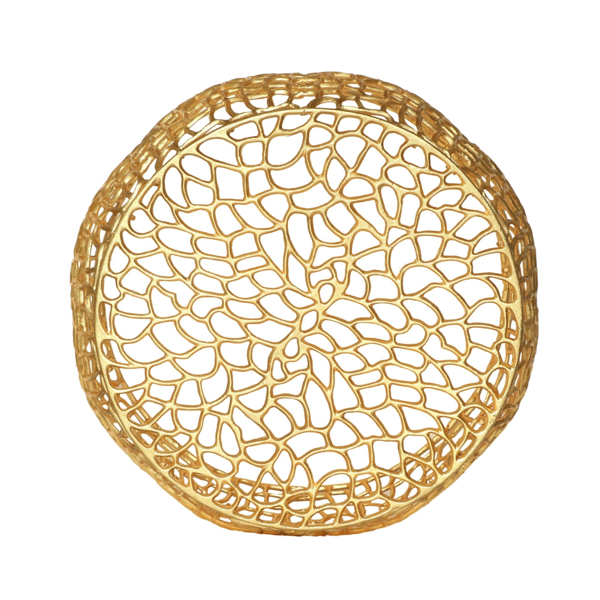Modern Glam Mesh Coffee Table with Gold Accents and Aluminum Frame,27.50 x 27.50 x 12.50 - 1st Choice Furniture Direct
