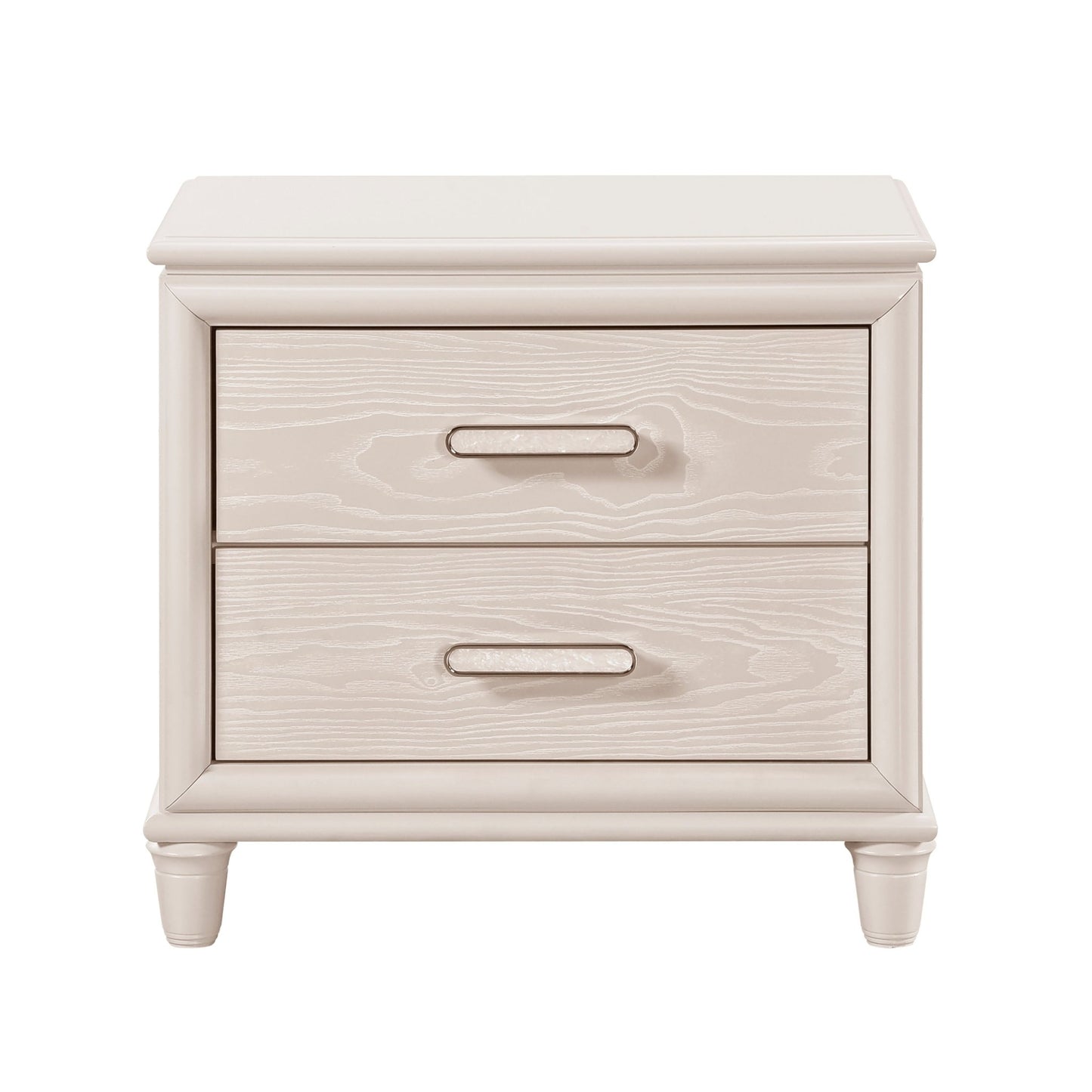 Modern Glam Style Two - Drawer Nightstand with USB ports Wooden Bedroom Furniture 1pc Bedside Cabinet - 1st Choice Furniture Direct
