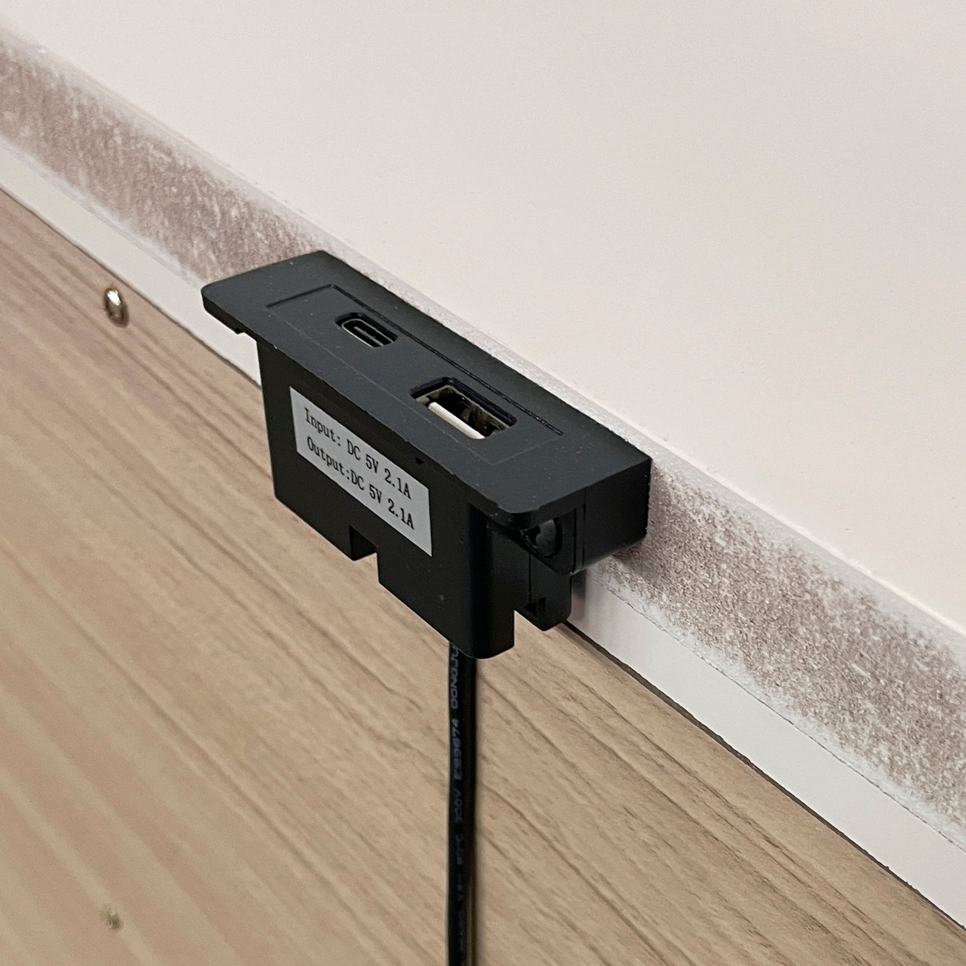 Modern Glam Style Two - Drawer Nightstand with USB ports Wooden Bedroom Furniture 1pc Bedside Cabinet - 1st Choice Furniture Direct