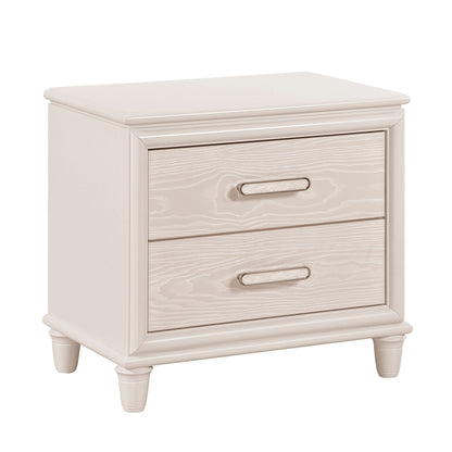 Modern Glam Style Two - Drawer Nightstand with USB ports Wooden Bedroom Furniture 1pc Bedside Cabinet - 1st Choice Furniture Direct