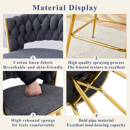 Modern Glass Bar Table Set for 2 with Swivel Bar Chairs – Dark Gray & Gold - 1st Choice Furniture Direct