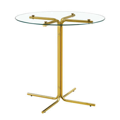 Modern Glass Bar Table Set for 2 with Swivel Bar Chairs – Dark Gray & Gold - 1st Choice Furniture Direct