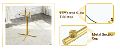 Modern Glass Bar Table Set for 2 with Swivel Bar Chairs – Dark Gray & Gold - 1st Choice Furniture Direct