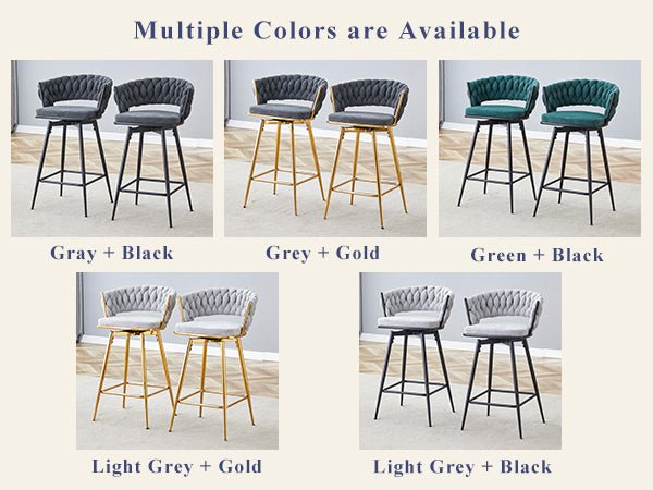 Modern Glass Bar Table Set for 2 with Swivel Bar Chairs – Dark Gray & Gold - 1st Choice Furniture Direct