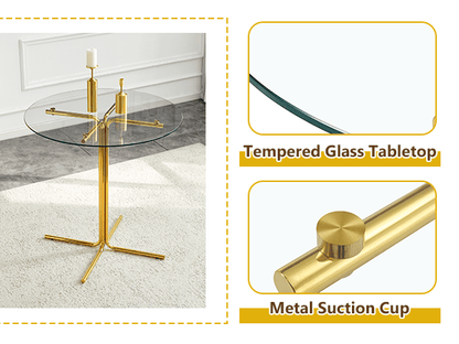 Modern Glass Bar Table Set for 2 with Swivel Bar Chairs – Dark Gray & Gold - 1st Choice Furniture Direct