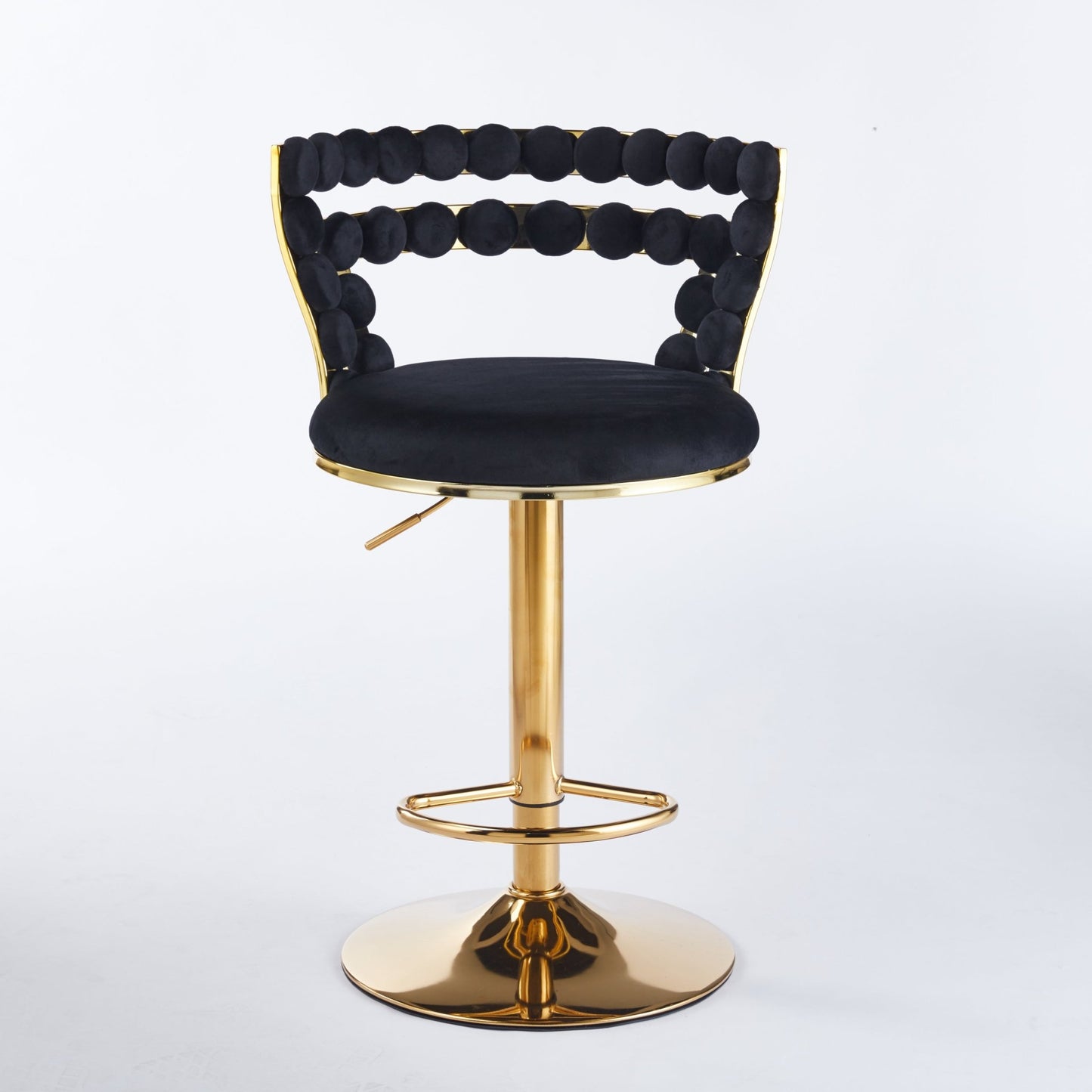 Modern Gold Bar Table Set with 2 Adjustable Bar Stools, Round Marble - Patterned Pub Table for Home Bar & Kitchen - 1st Choice Furniture Direct
