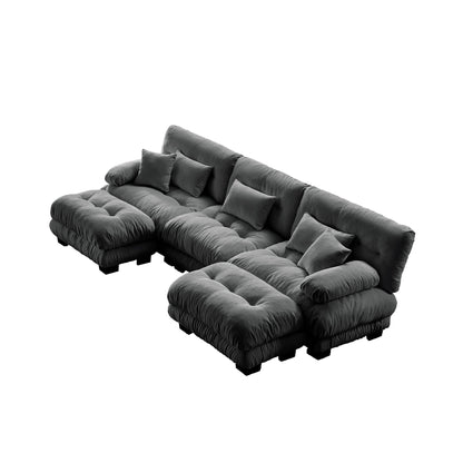 Modern Gray Chenille Cloud Sofa 3 Seater Couch - 1st Choice Furniture Direct
