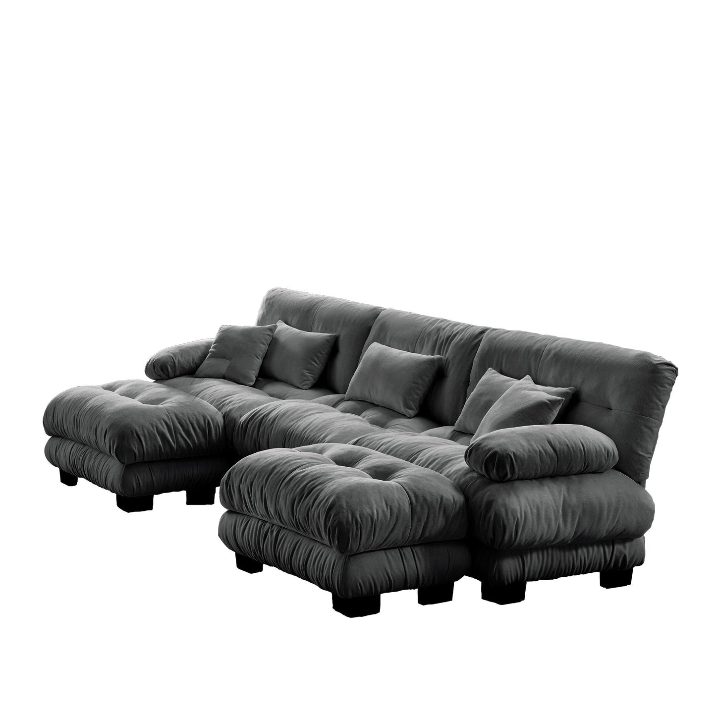 Modern Gray Chenille Cloud Sofa 3 Seater Couch - 1st Choice Furniture Direct