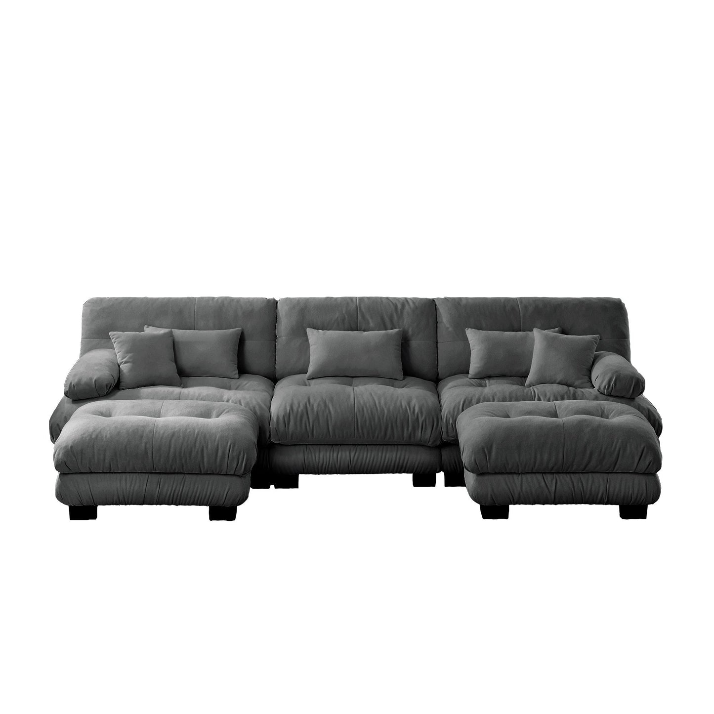 Modern Gray Chenille Cloud Sofa 3 Seater Couch - 1st Choice Furniture Direct