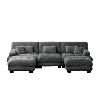 Modern Gray Chenille Cloud Sofa 3 Seater Couch - 1st Choice Furniture Direct
