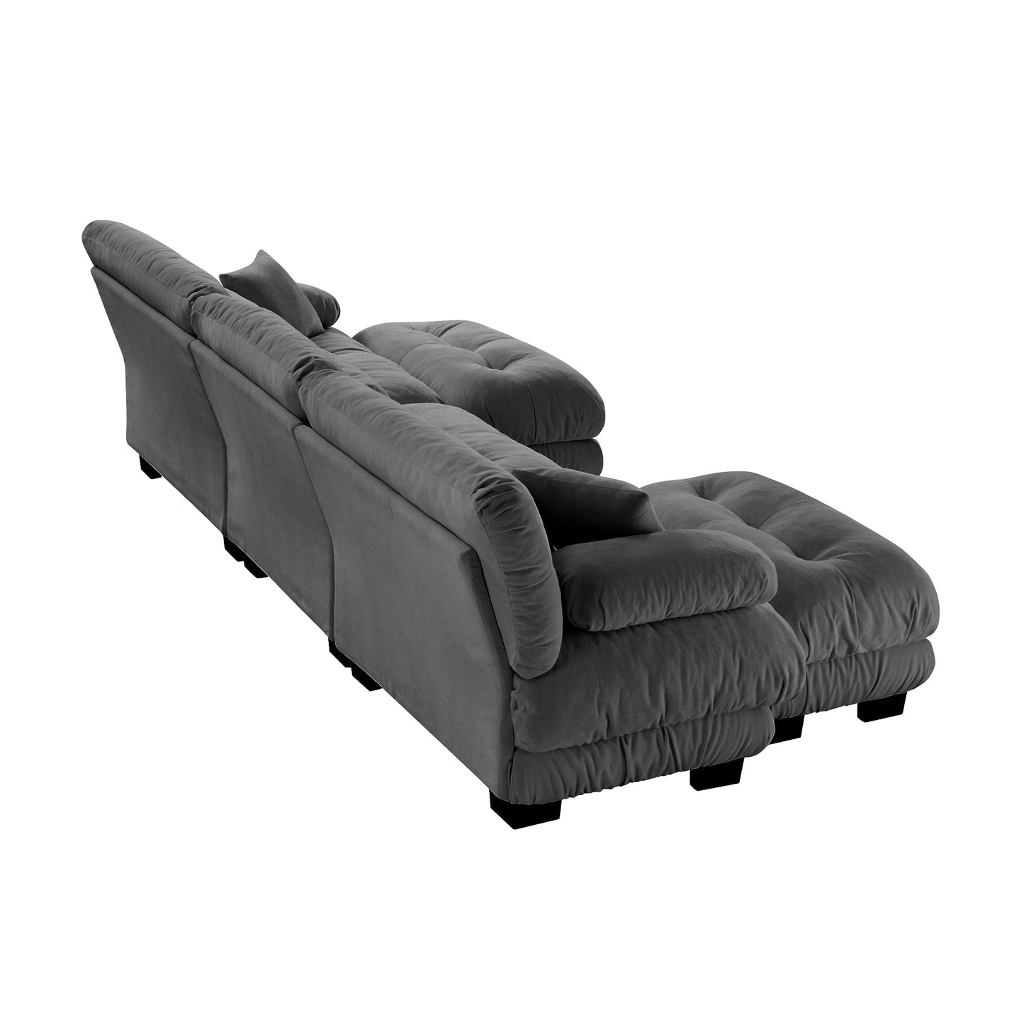 Modern Gray Chenille Cloud Sofa 3 Seater Couch - 1st Choice Furniture Direct
