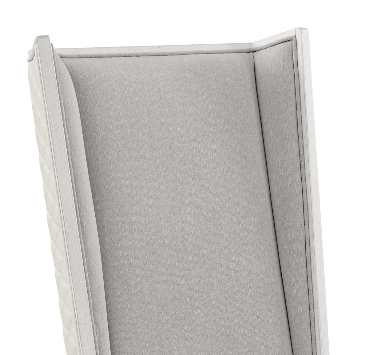 Modern Gray Linen Dining Side Chair with White Wood Frame - 1st Choice Furniture Direct