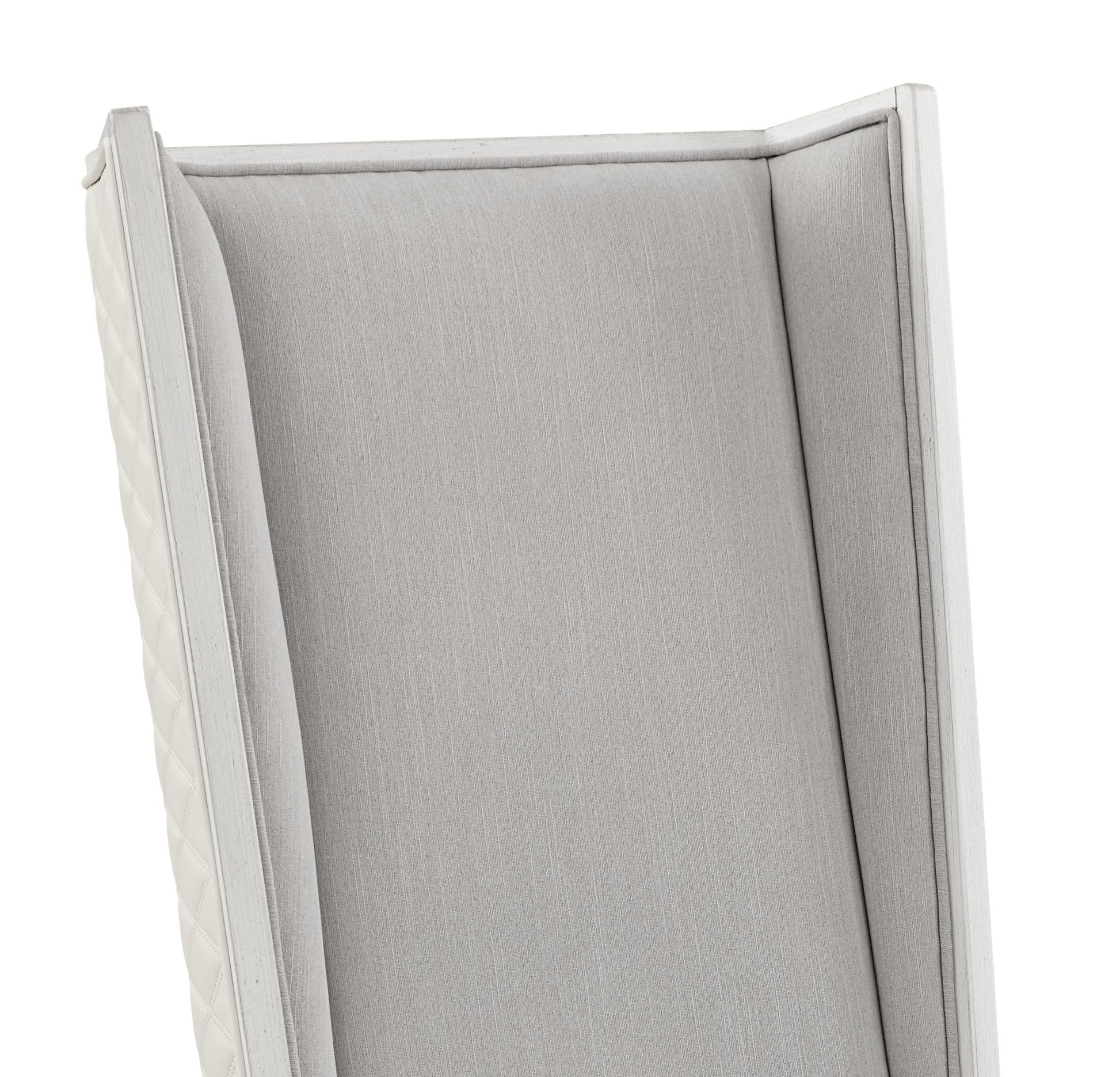 Modern Gray Linen Dining Side Chair with White Wood Frame - 1st Choice Furniture Direct