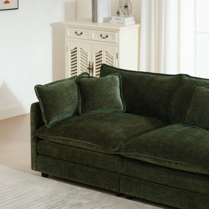 Modern Green Chenille Modular Sofa – 3 Seater Sectional Couch - 1st Choice Furniture Direct