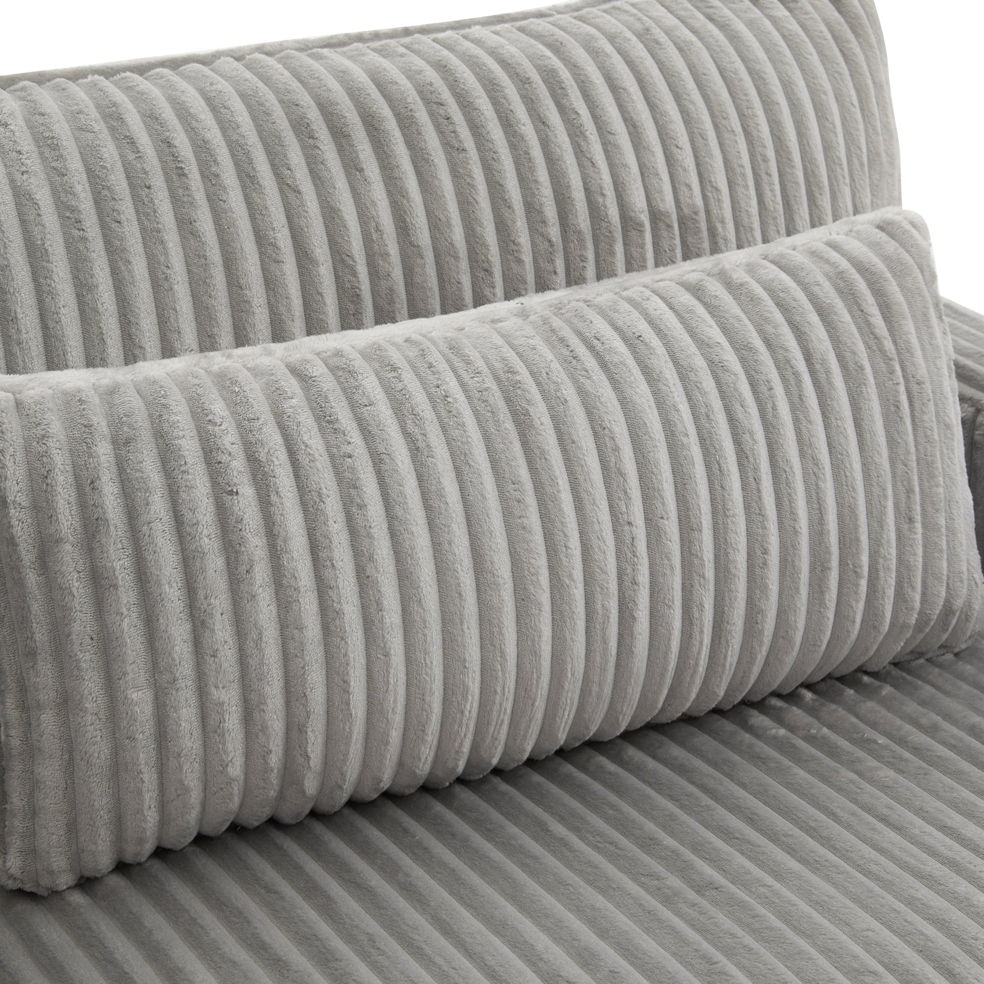 Modern Grey Corduroy Loveseat Sofa with Four Pillows, Upholstered 80.3' Couch for Living Room, Plywood and Pine Frame - 1st Choice Furniture Direct