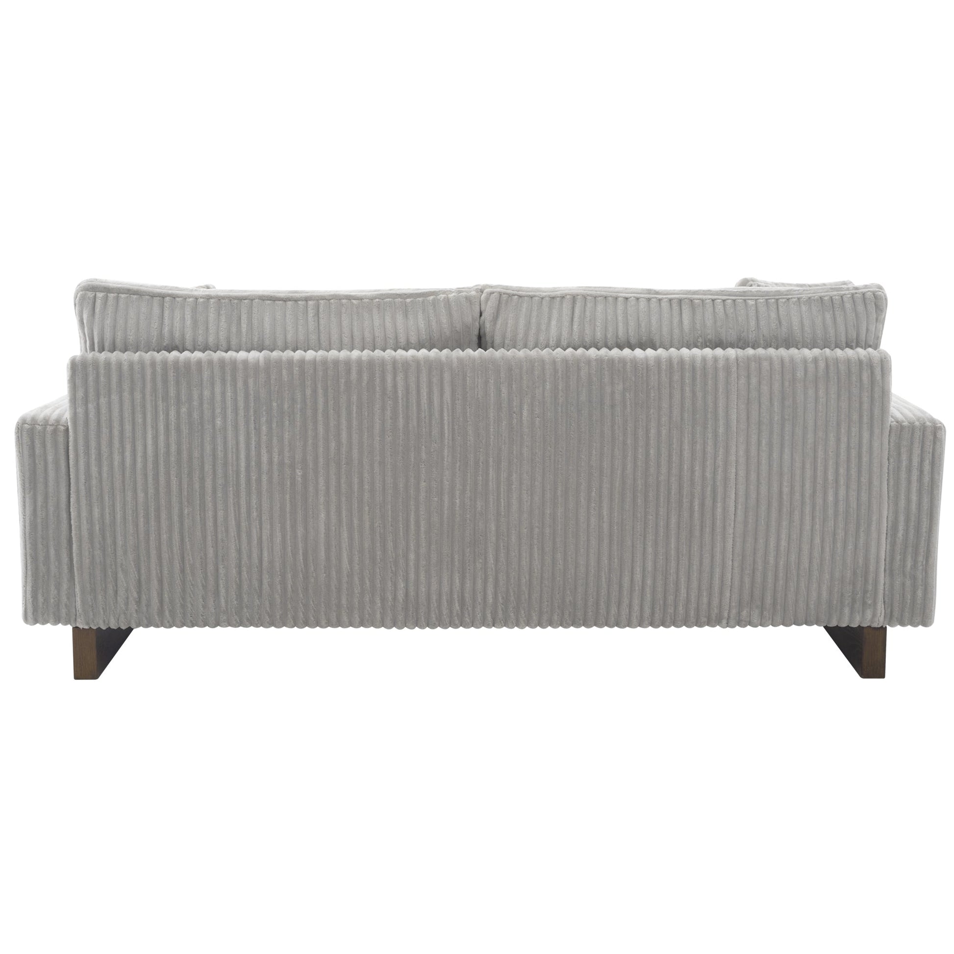 Modern Grey Corduroy Loveseat Sofa with Four Pillows, Upholstered 80.3' Couch for Living Room, Plywood and Pine Frame - 1st Choice Furniture Direct