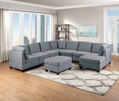 Modern Grey Ottoman with Fabric Upholstery | Plush Living Room Footrest - 1st Choice Furniture Direct