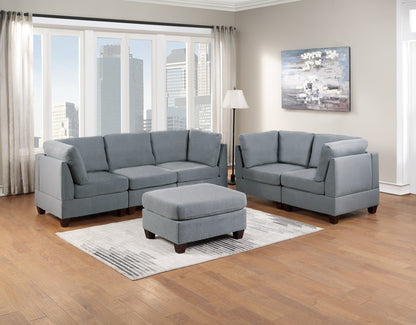Modern Grey Ottoman with Fabric Upholstery | Plush Living Room Footrest - 1st Choice Furniture Direct