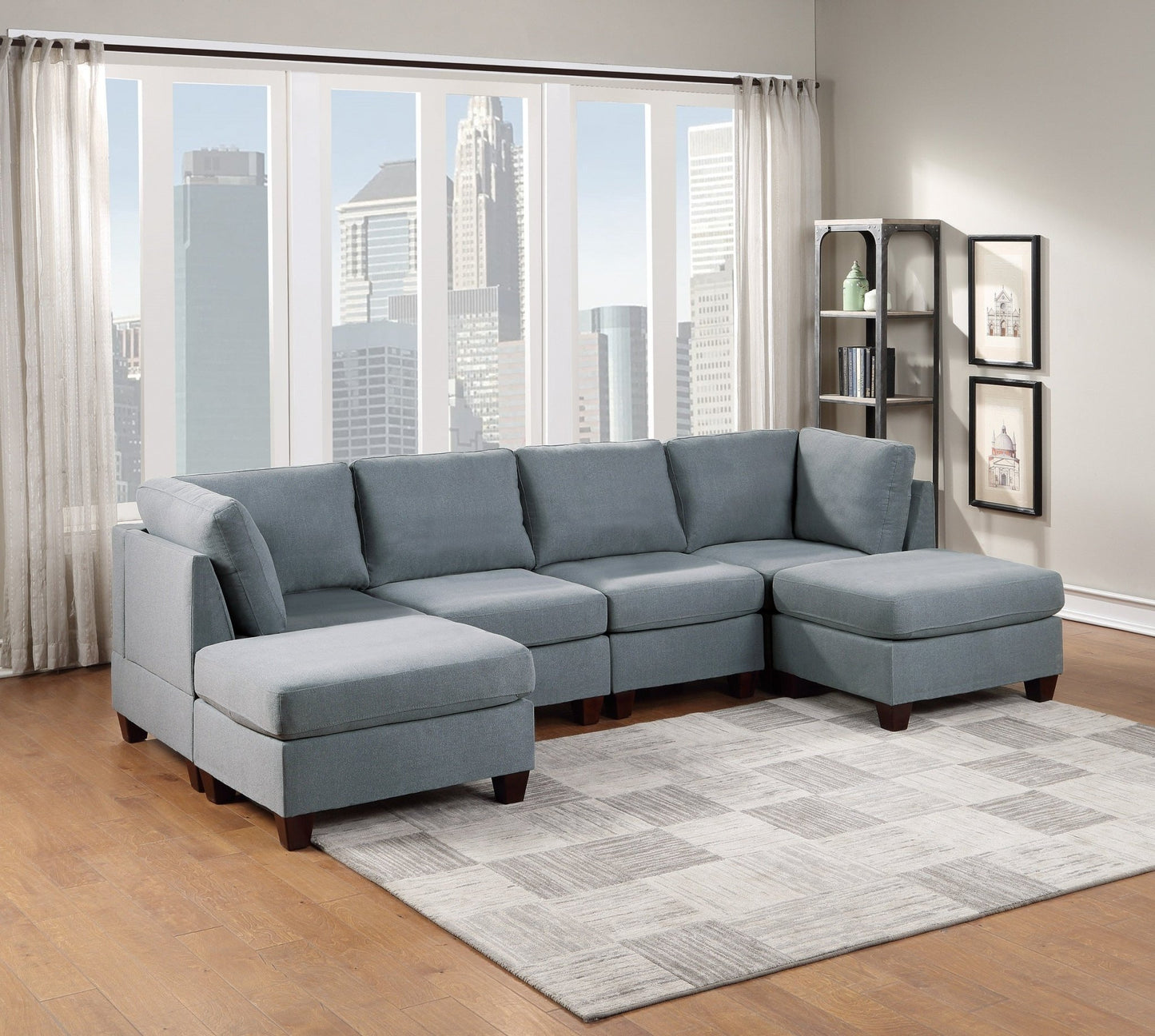 Modern Grey Ottoman with Fabric Upholstery | Plush Living Room Footrest - 1st Choice Furniture Direct