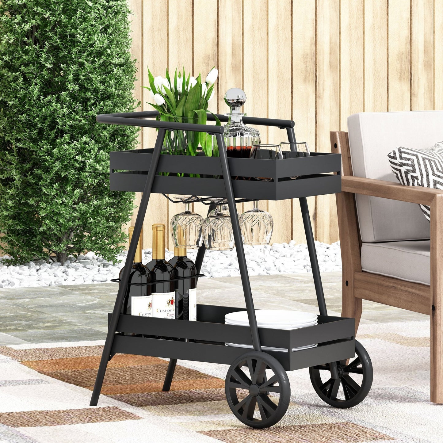 Modern Industrial Bar Cart - 1st Choice Furniture Direct