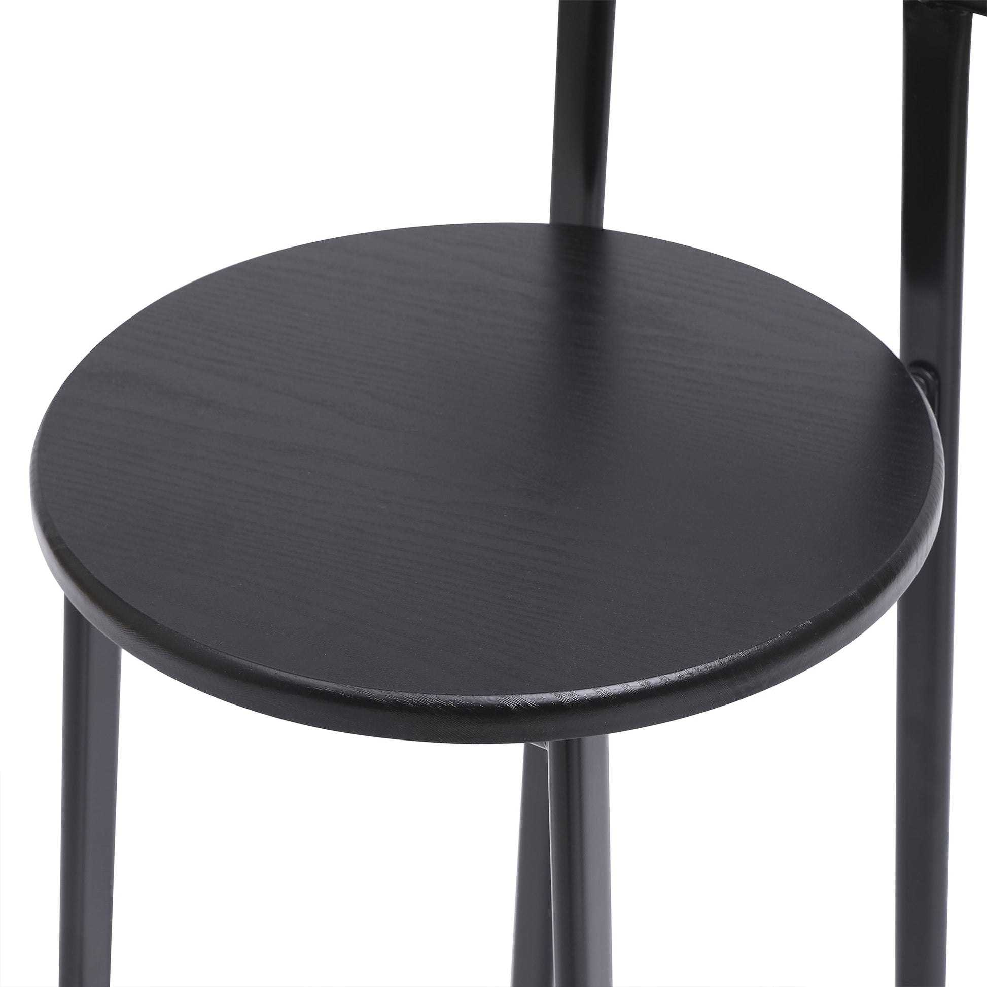 Modern Kitchen Bar Stools Set of 3 with Footrest in Black, Metal Frame & MDF Seat, 27''H - 1st Choice Furniture Direct