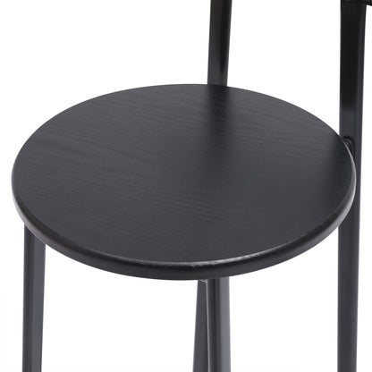 Modern Kitchen Bar Stools Set of 3 with Footrest in Black, Metal Frame & MDF Seat, 27''H - 1st Choice Furniture Direct