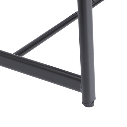 Modern Kitchen Bar Stools Set of 3 with Footrest in Black, Metal Frame & MDF Seat, 27''H - 1st Choice Furniture Direct