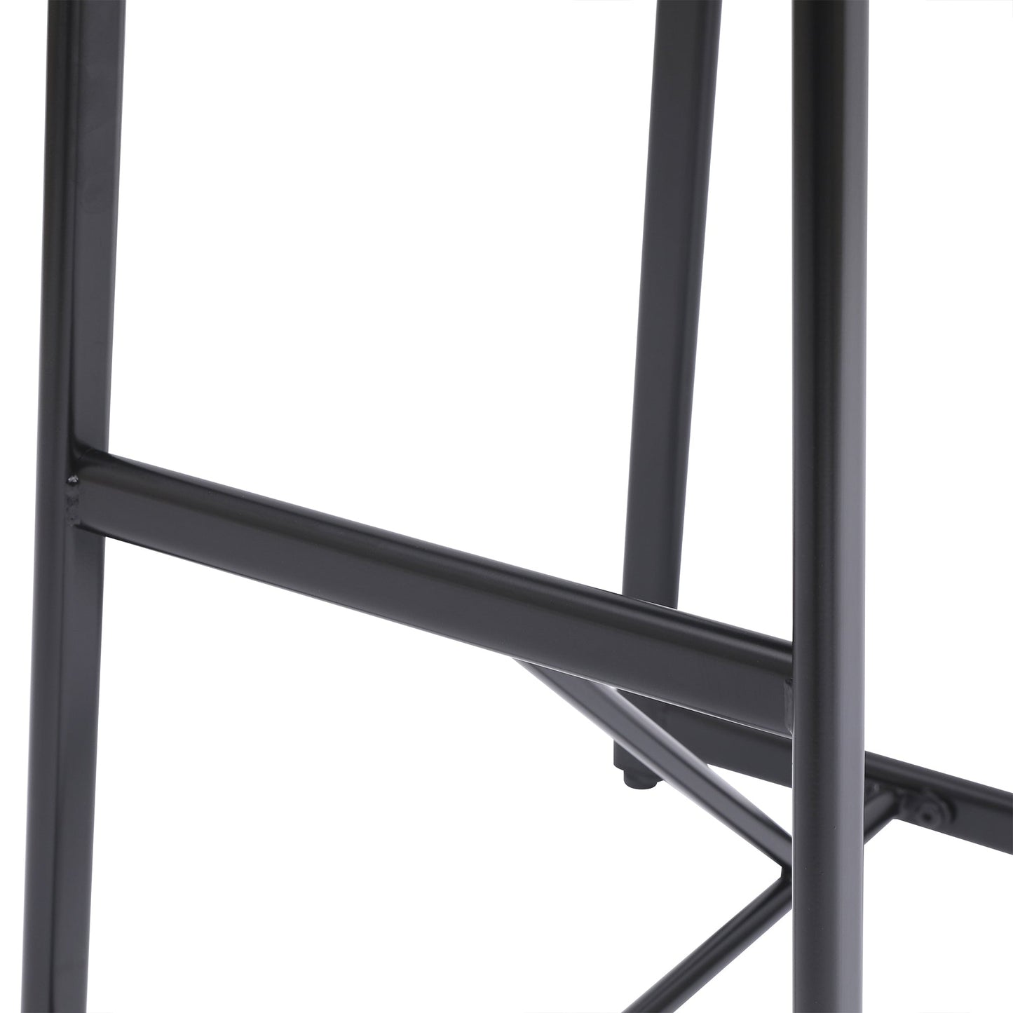 Modern Kitchen Bar Stools Set of 3 with Footrest in Black, Metal Frame & MDF Seat, 27''H - 1st Choice Furniture Direct