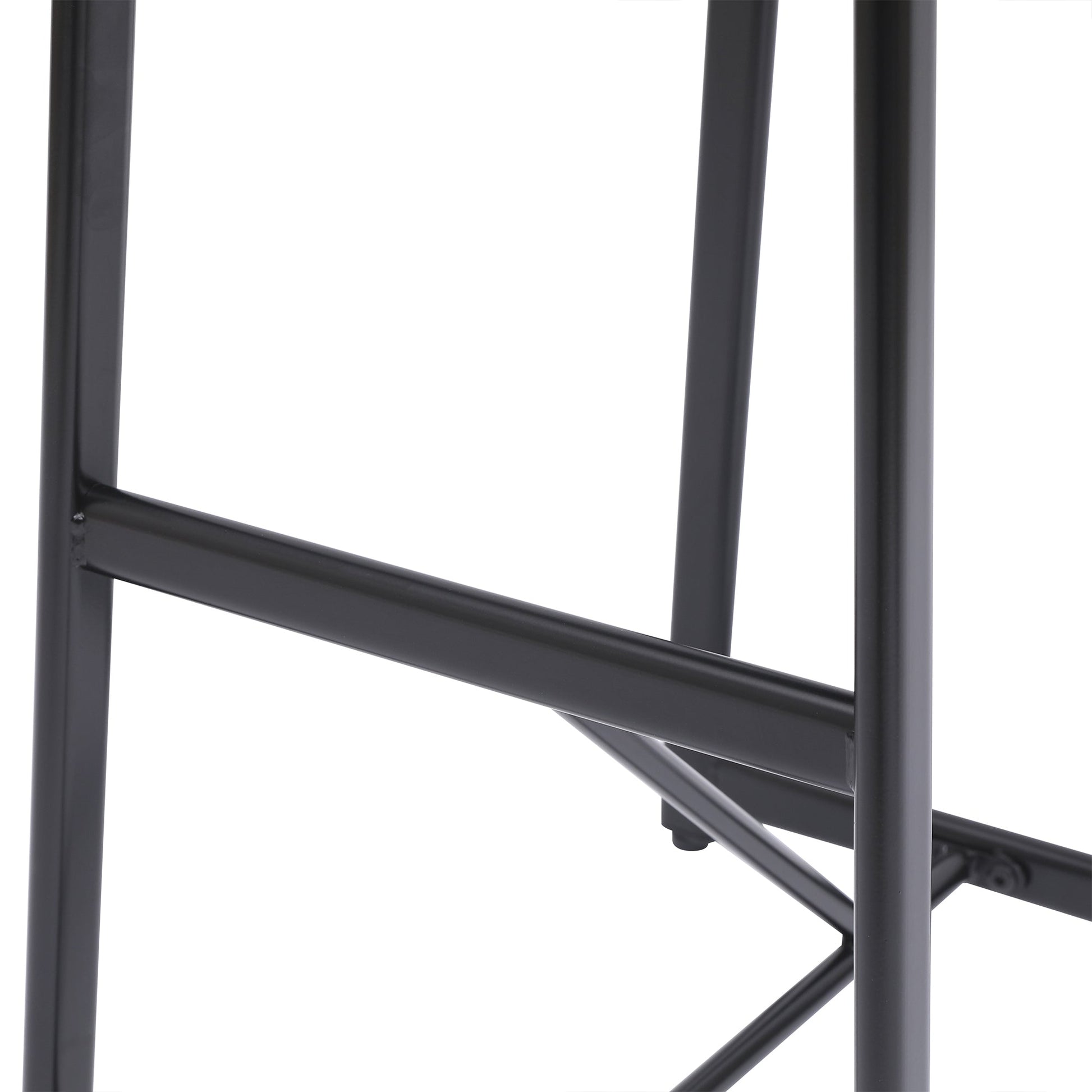 Modern Kitchen Bar Stools Set of 3 with Footrest in Black, Metal Frame & MDF Seat, 27''H - 1st Choice Furniture Direct