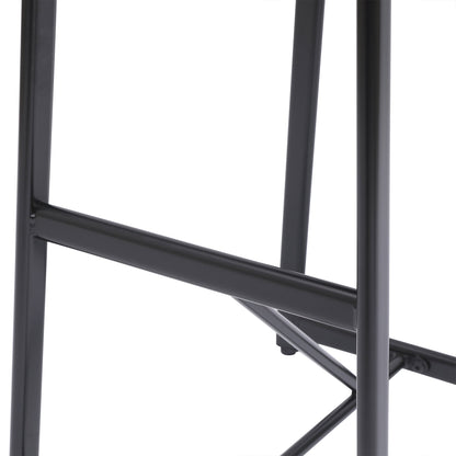 Modern Kitchen Bar Stools Set of 3 with Footrest in Black, Metal Frame & MDF Seat, 27''H - 1st Choice Furniture Direct