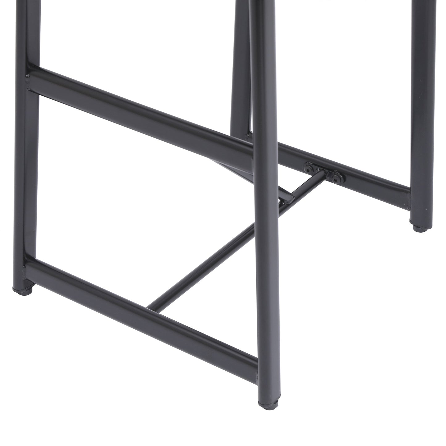 Modern Kitchen Bar Stools Set of 3 with Footrest in Black, Metal Frame & MDF Seat, 27''H - 1st Choice Furniture Direct