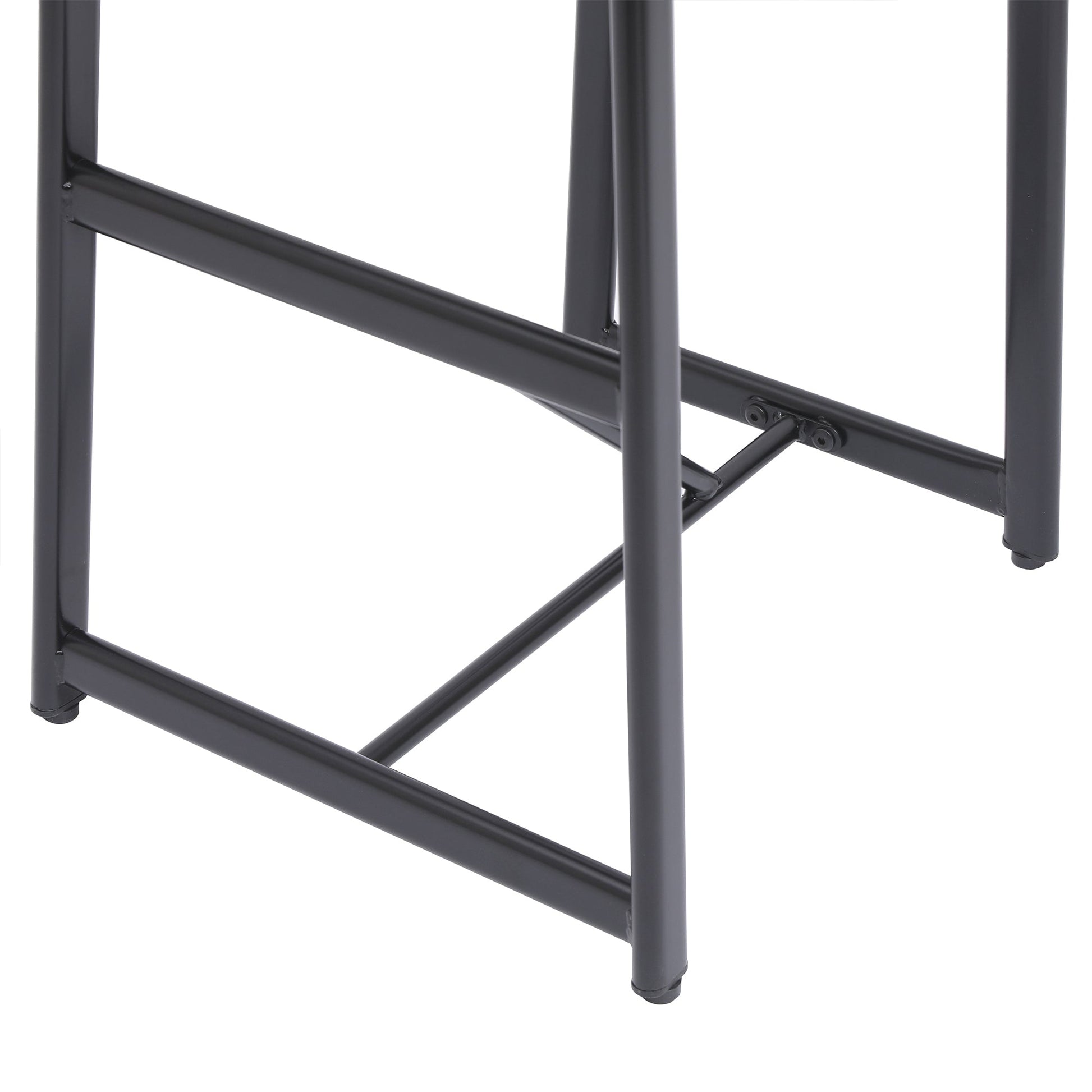 Modern Kitchen Bar Stools Set of 3 with Footrest in Black, Metal Frame & MDF Seat, 27''H - 1st Choice Furniture Direct