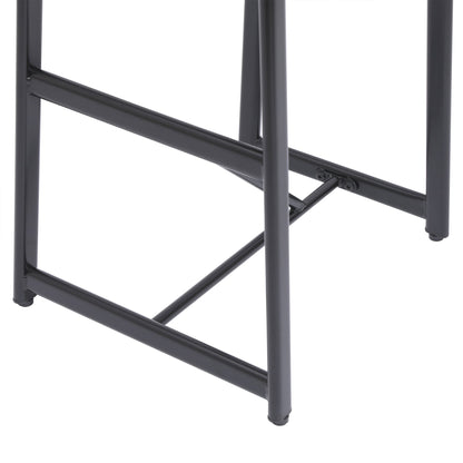 Modern Kitchen Bar Stools Set of 3 with Footrest in Black, Metal Frame & MDF Seat, 27''H - 1st Choice Furniture Direct