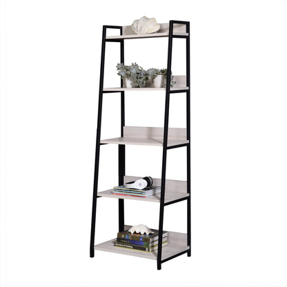 Modern Leaning Ladder Bookshelf with 5 Open Shelves - 1st Choice Furniture Direct