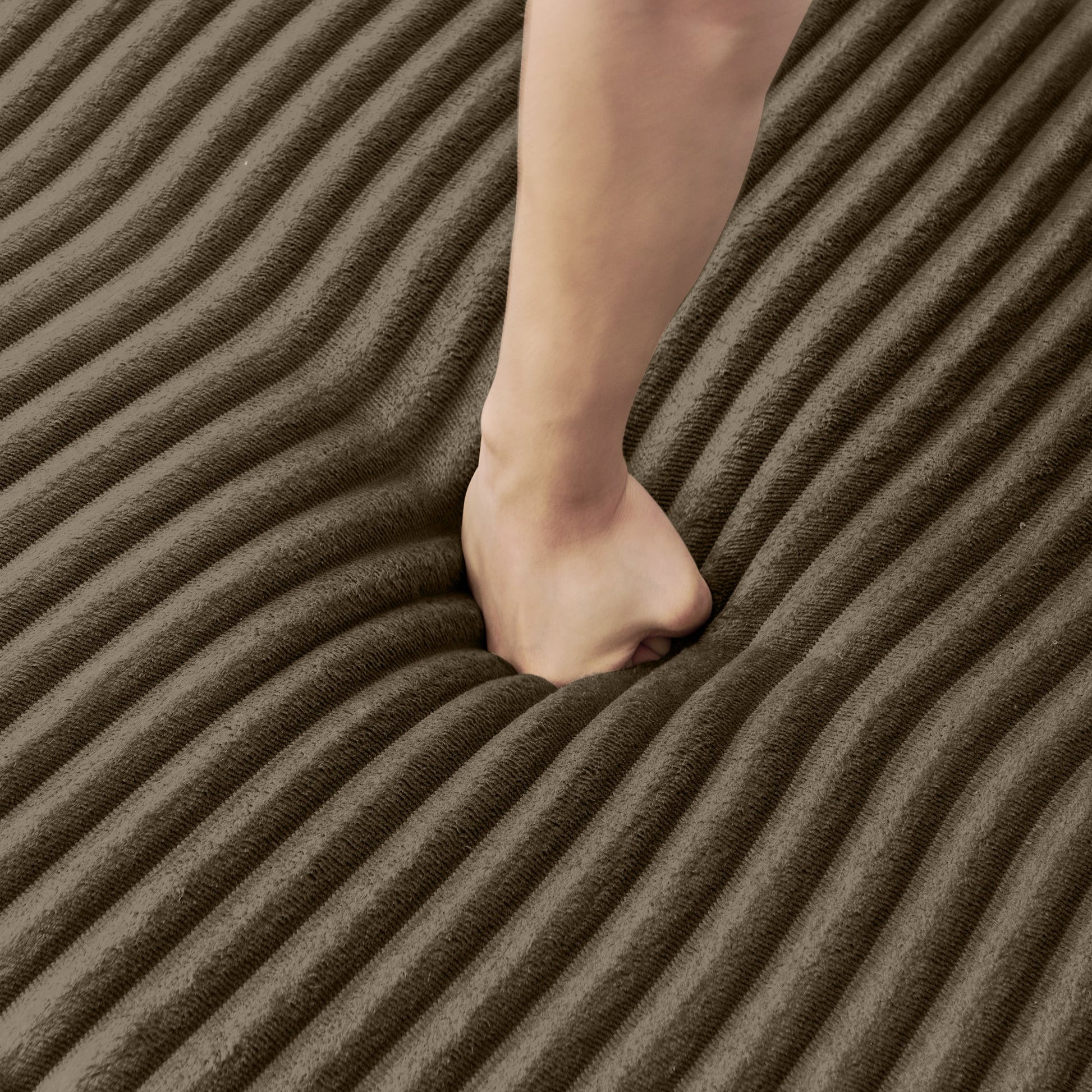 Modern Minimalist U Shape Modular Sectional Sofa, Sleeper Sofa in Corduroy, Brown - 1st Choice Furniture Direct