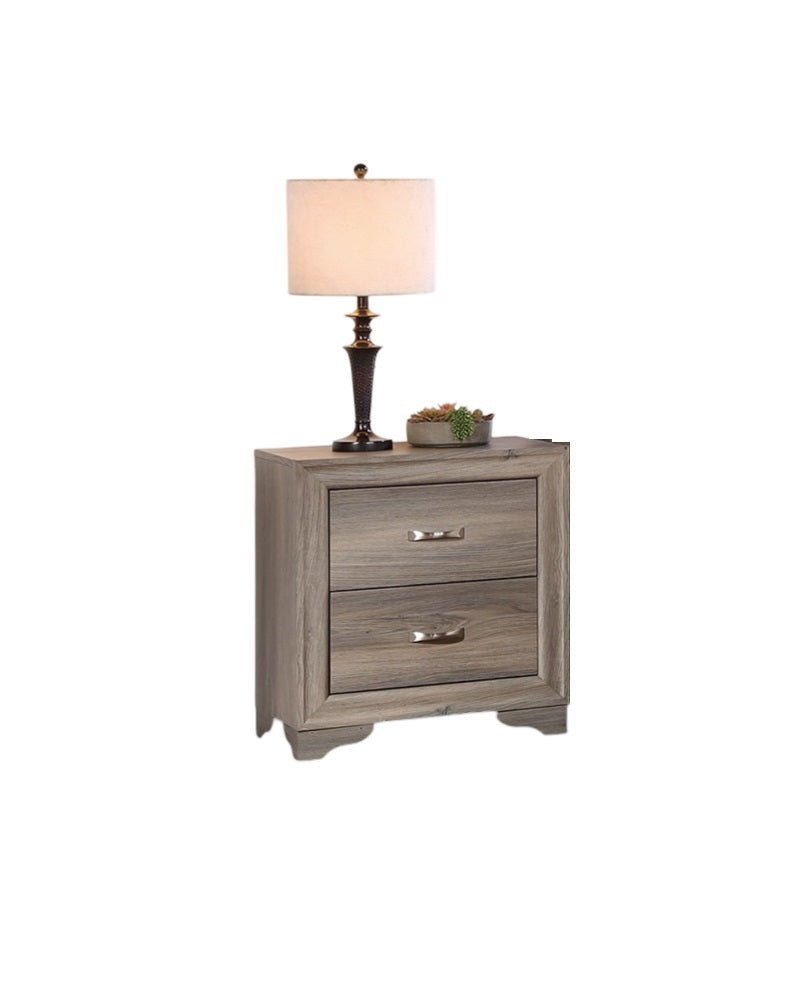 Modern Natural Wood Nightstand | 2 Drawer Minimalist Bedside Table - 1st Choice Furniture Direct