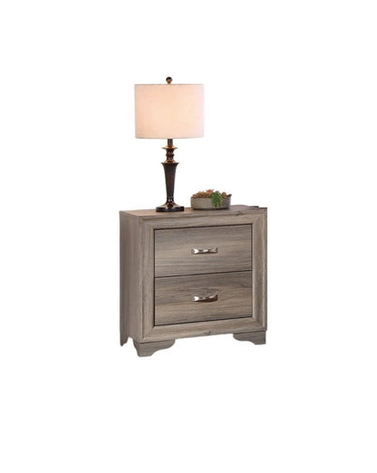 Modern Natural Wood Nightstand | 2 Drawer Minimalist Bedside Table - 1st Choice Furniture Direct