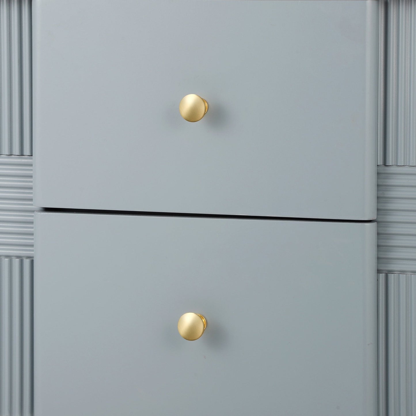 Modern Nightstand with 2 Storage Drawer, Fluted Bedside Table with Golden Metal Handles and Legs, End Table for Living Room and Bedroom, Easy Assembly, Blue - 1st Choice Furniture Direct