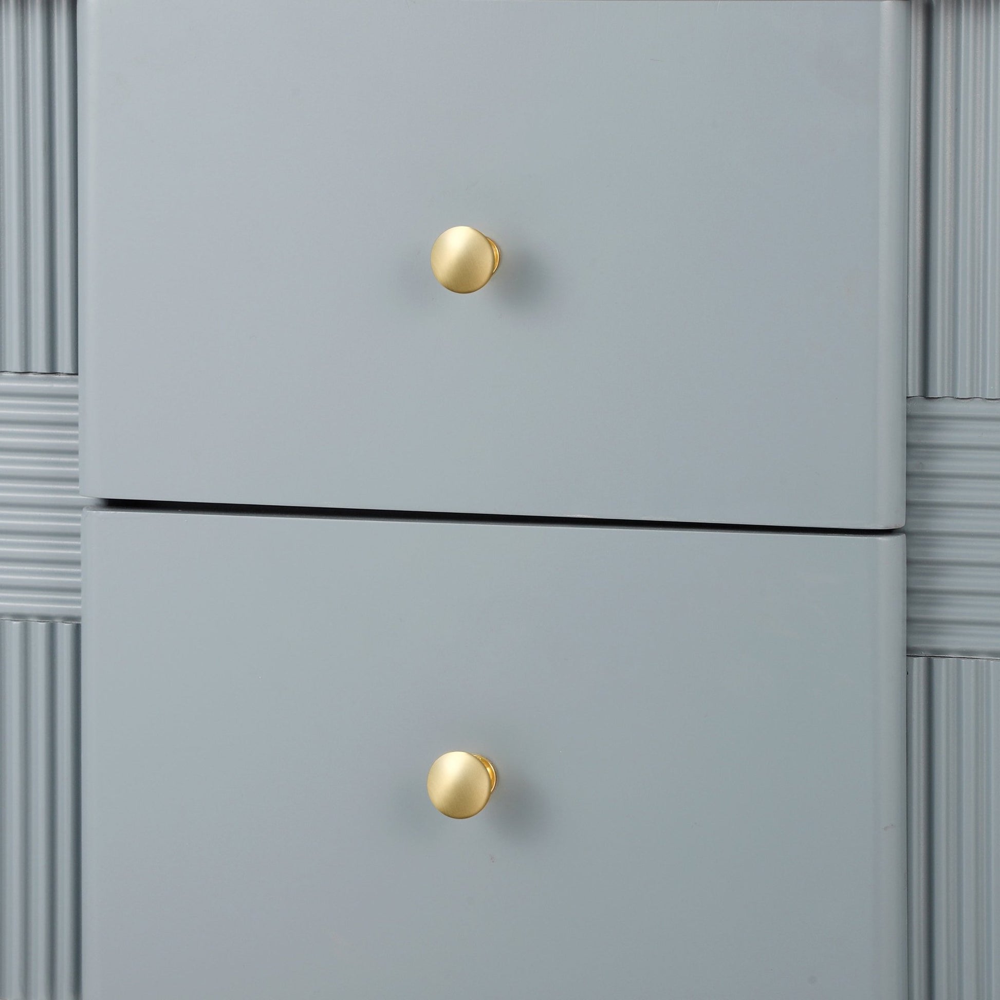 Modern Nightstand with 2 Storage Drawer, Fluted Bedside Table with Golden Metal Handles and Legs, End Table for Living Room and Bedroom, Easy Assembly, Blue - 1st Choice Furniture Direct