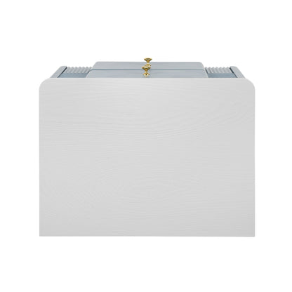 Modern Nightstand with 2 Storage Drawer, Fluted Bedside Table with Golden Metal Handles and Legs, End Table for Living Room and Bedroom, Easy Assembly, Blue - 1st Choice Furniture Direct