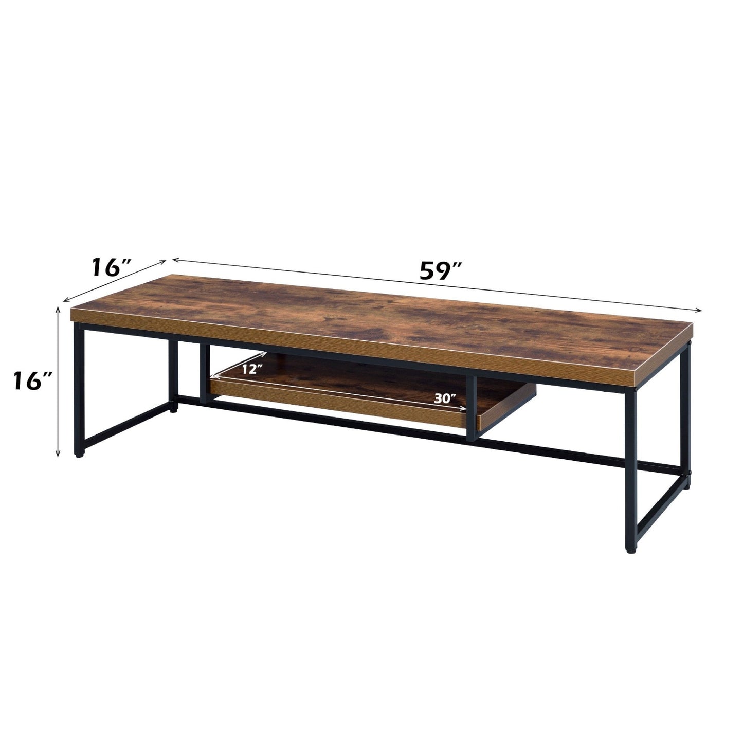 Modern Oak TV Stand for TVs Up to 60 Inches with Open Shelf - 1st Choice Furniture Direct