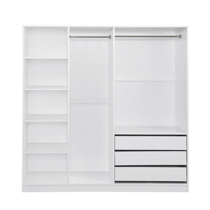 Modern Open Wardrobe Closet with Shelves, Drawers & Hanging Rods - 1st Choice Furniture Direct