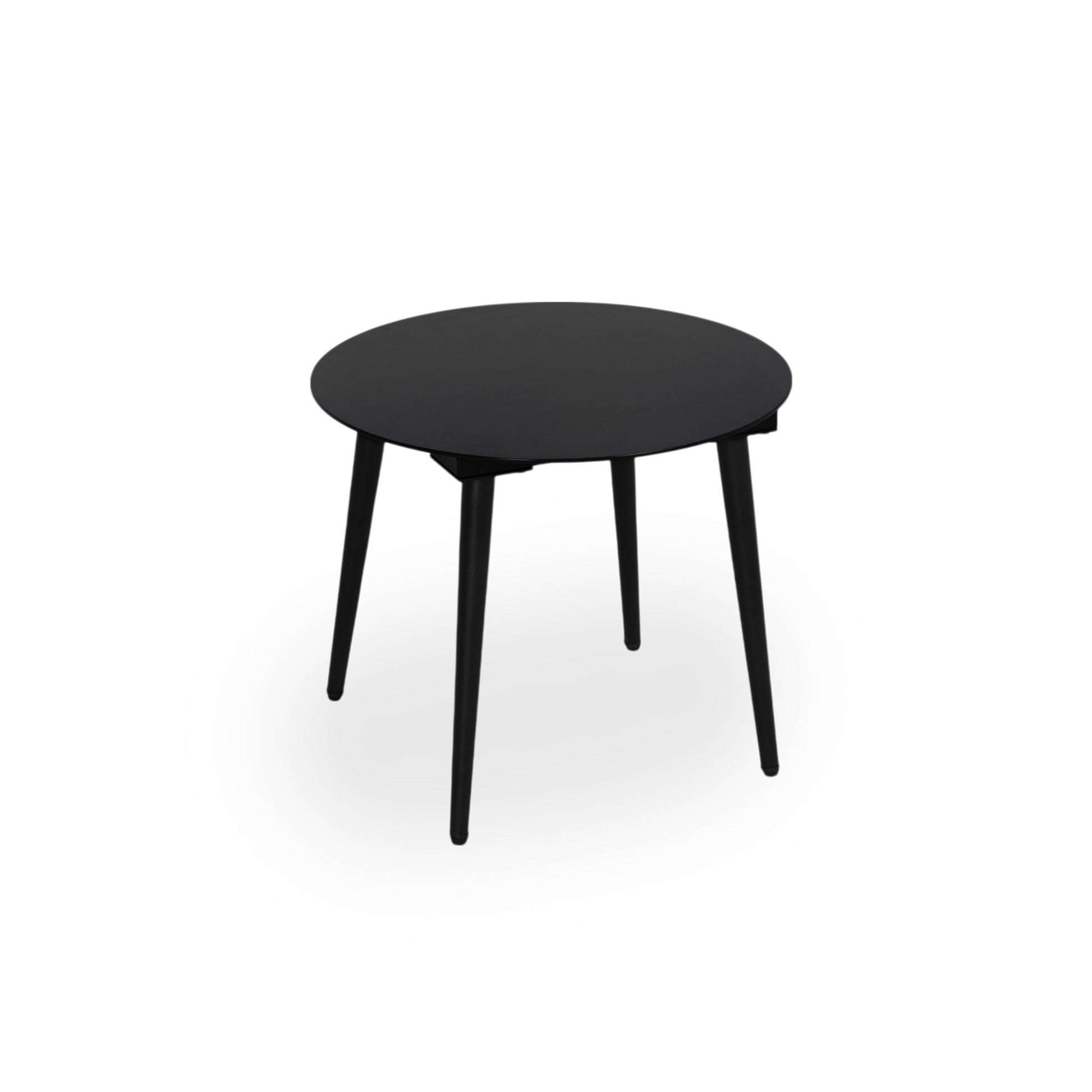 Modern Outdoor Chat Set: 2 PE Rattan Chairs + Black Steel & Tempered Glass Side Table – Durable & Stylish in Black+Brown - 1st Choice Furniture Direct