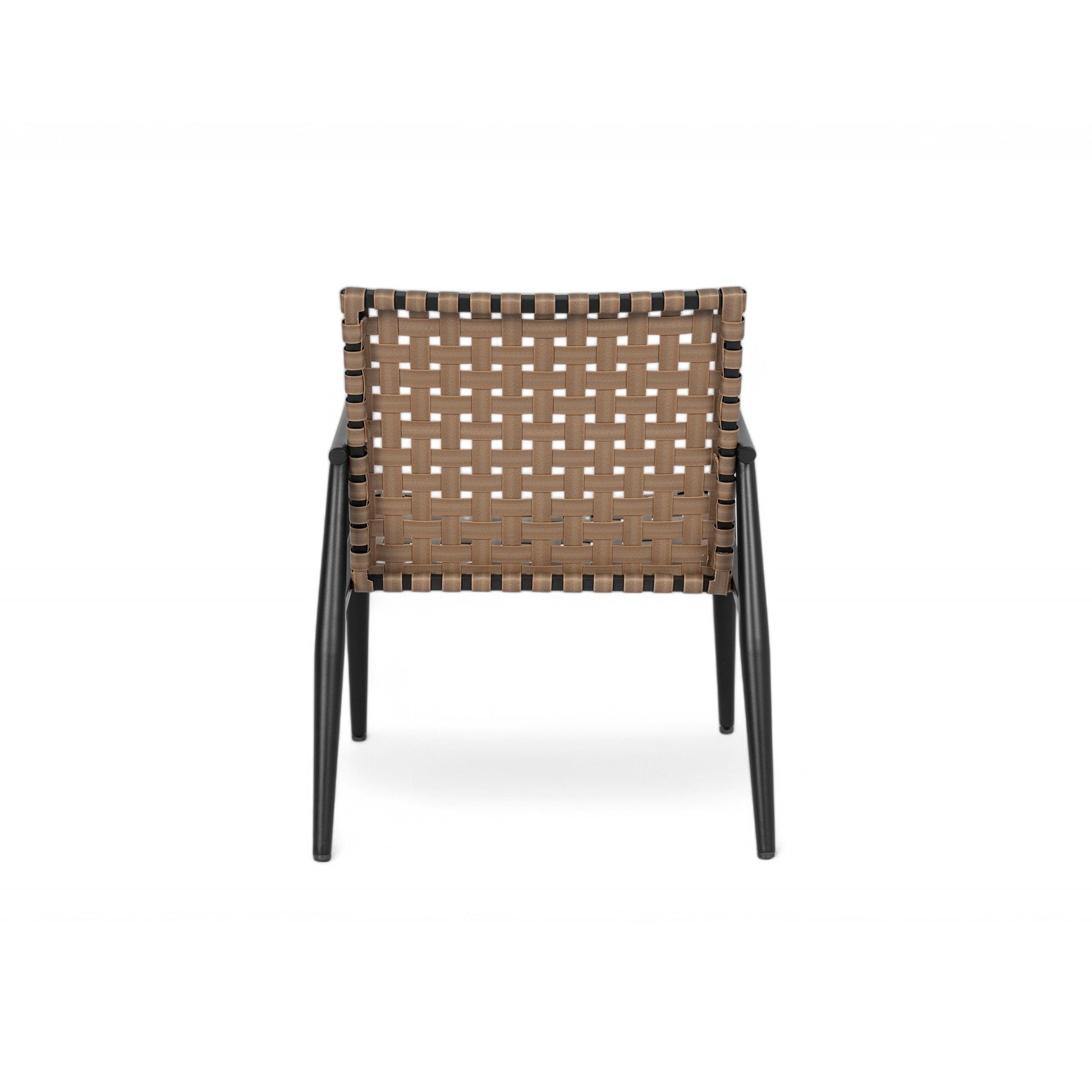 Modern Outdoor Chat Set: 2 PE Rattan Chairs + Black Steel & Tempered Glass Side Table – Durable & Stylish in Black+Brown - 1st Choice Furniture Direct